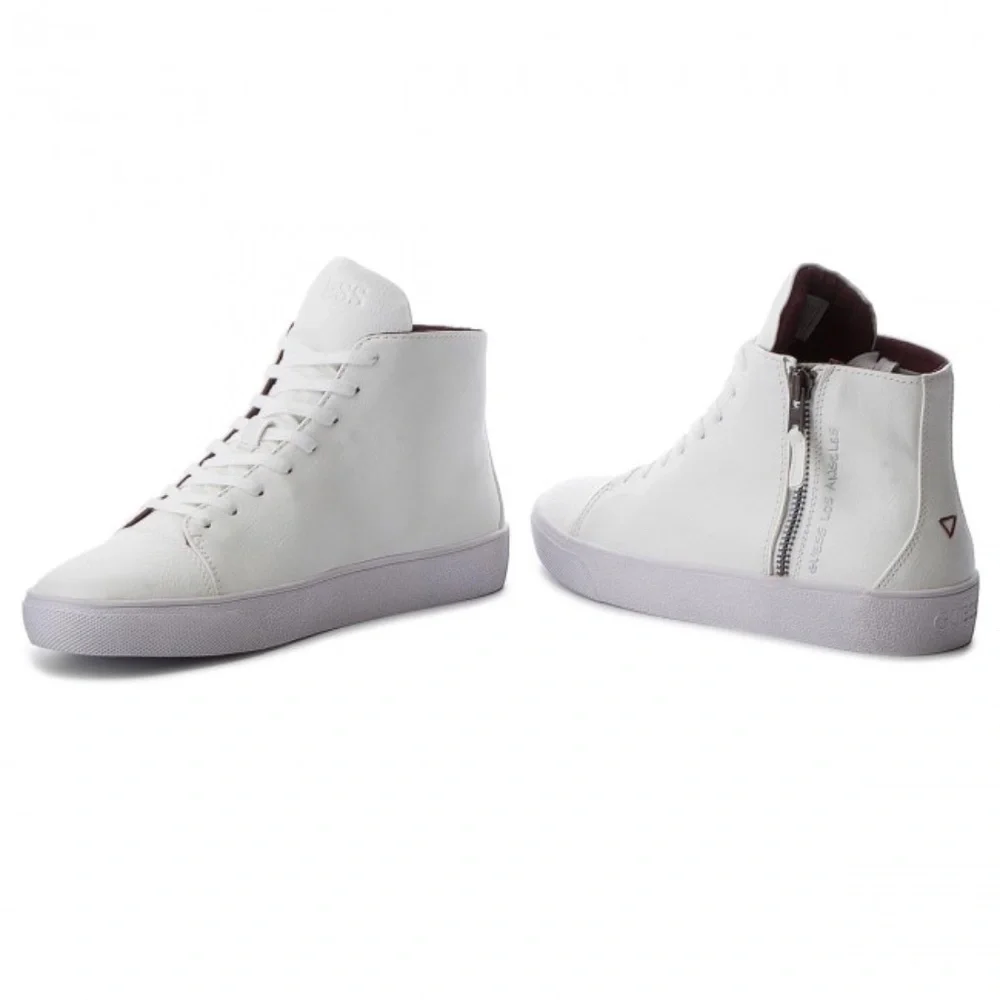 New GUESS Laurence Mid FMLAU1 ELE12 WHITE Sneakers SZ 11`